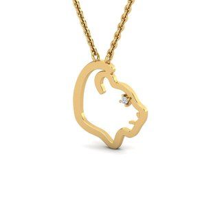 NWT Zodiac Leo Necklace - 14KT Gold with Diamonds